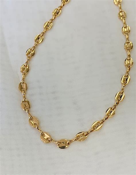 gucci chunky gold necklace|14k gold gucci link chain.